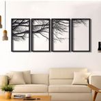 Metal Ağaç Duvar Dekoru, Metal Duvar Sanatı, 4 Panel Ağaç Dekorasyonu, Doğa Aşığı Hediyesi, Ev Duvar Asmaları, Ağaç Tabelası, Metal Ağaç Dekorasyonu, Metal Dal Duvar Dekoru (149 cm G x 76 cm Y)