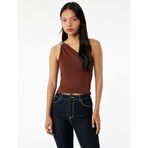 Metal Aksesuarlı Slim Fit Tek Omuz Kolsuz Bluz