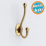 Metal Askı Bronz Vestiyer Portmanto Dolap Askılık Askılığı Duvar Banyo Mutfak Elbise Kıyafet Askısı