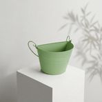 Metal Askılı Balkon Saksısı - Dekoratif Çiçeklik (Mint Yeşili)