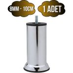 Metal Ayak Vidalı Pasolu Mobilya Yatak Koltuk Baza AYAĞI(METAL)(10CM - 12CM - 15CM)(8MM)(VİDALI) - Krom - 10cm - 1 ADET