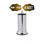 Metal Ayak Vidalı Pasolu Mobilya Yatak Koltuk Baza Ayağı(Metal)(10Cm - 12Cm - 15Cm)(8Mm)(Vidalı) Krom 10Cm 10Cm - 4 Adet