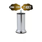 Metal Ayak Vidalı Pasolu Mobilya Yatak Koltuk Baza Ayağı(Metal)(10Cm - 12Cm)(Krom)(10Mm)(Vidalı) Krom 12Cm 12Cm - 2 Adet