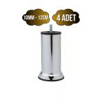 Metal Ayak Vidalı Pasolu Mobilya Yatak Koltuk Baza Ayağı(Metal)(10Cm - 12Cm)(Krom)(10Mm)(Vidalı) Krom 12Cm 12Cm - 4 Adet