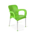 Metal Ayakli Plastik Sandalye Koltuk Yesil
