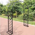 Metal Bahçe Kemeri Dış Mekan Desteği ve Güzellik için Galvanizli Gül Yarım Ark Kafes Sağlam Tasarım (Boyut: W220xH230cm Renk: Siyah)