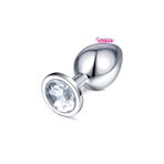 Metal Beyaz Taşlı Lüks Küçük Boy Anal Plug Tıkaç GIZLIGONDERIMPLUG01