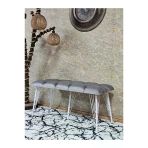 Metal Beyaz Tel Ayaklı 100 Cm Puf Bench - Puf - Bench - Oturak - Mutfak Oturağı - Antre Oturağı Gri Renk 100 X 40 Boyut/Ebat