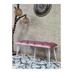 Metal Beyaz Tel Ayaklı 100 Cm Puf Bench - Puf - Bench - Oturak - Mutfak Oturağı - Antre Oturağı Pembe Renk 100 X 40 Boyut/Ebat