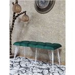 Metal Beyaz Tel Ayaklı 100 cm Puf Bench - Puf - Bench - Oturak - Mutfak Oturağı - Antre Oturağı Yeşil Renk 100 x 40 Boyut/ebat - Çok Renkli