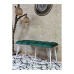 Metal Beyaz Tel Ayaklı 100 Cm Puf Bench - Puf - Bench - Oturak - Mutfak Oturağı - Antre Oturağı Yeşil Renk 100 X 40 Boyut/Ebat