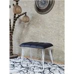 Metal Beyaz Tel Ayaklı 60 cm Puf Bench - Puf - Bench - Oturak - Mutfak Oturağı - Antre Oturağı Füme Renk 60 x 40 Boyut/ebat - Çok Renkli