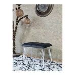Metal Beyaz Tel Ayaklı 60 Cm Puf Bench - Puf - Bench - Oturak - Mutfak Oturağı - Antre Oturağı Füme Renk 60 X 40 Boyut/Ebat