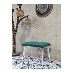 Metal Beyaz Tel Ayaklı 60 Cm Puf Bench - Puf - Bench - Oturak - Mutfak Oturağı - Antre Oturağı Yeşil Renk 60 X 40 Boyut/Ebat