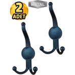 Metal Boncuk Portmanto Askısı Siyah Duvar Tipi – 2’li