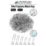 Metal Büyük Ataş 70 Mm 25 Li 1 Paket Nikel Kaplama 55 Sayfa Kapasiteli Metal Ataş Ofis Okul Büro Dayanıklı Paslanmaz