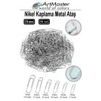 Metal Büyük Ataş 70 Mm 50 Li 1 Paket Nikel Kaplama 55 Sayfa Kapasiteli Metal Ataş Ofis Okul Büro Dayanıklı Paslanmaz