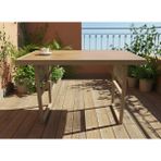 Metal Çerçeveli Suntalam Bahçe Mobilyası Masası 93X55CM Cappuccino Renkli Modern Tasarım