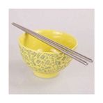 Metal Chopstick Paslanmaz Çelik Çin Çubuğu 5'li Set Yemek Çubukları - Gümüş