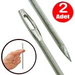 Metal Çuvaldız 15CM Yorgan Iğnesi No7 Kalın Dikiş Iğne Mil Tığ -2 Adet - 1 Çift - 0GH-Gri