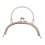 Metal cüzdan rafı, eski eğimli öpücük Kendin Yap Vintage Şık Kadın Çantası Çerçevesi El Çantası Tokası Saplı Knurling Bronz Donanım Aksesuarları Çanta Yapımı İçin(16.5cm a)