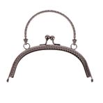 Metal cüzdan rafı, eski eğimli öpücük Kendin Yap Vintage Şık Kadın Çantası Çerçevesi El Çantası Tokası Saplı Knurling Bronz Donanım Aksesuarları(16.5cm C)