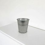 Metal Dekoratif Kova 3 Litre - 19 cm Çok Amaçlı Galvaniz Saksılık ve Düzenleyici (Galvaniz)