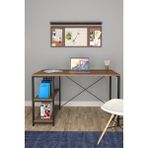 Metal Destekli Bilgisayar Çalışma Masası 2 Raflı 60X120CM Mdf ID00499 - 60x120 cm - Ceviz