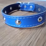 Metal Detaylı Aksesuarlı Deri Köpek Tasma (lacivert)