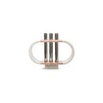 Metal Detaylı Oval Pembe Mermer Obje
