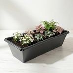 Metal Dikdörtgen Balkon Saksılığı - 53 cm Paslanmaz Galvaniz Dekoratif Yatay Çiçeklik (Antrasit)