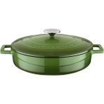 Metal Döküm Çok Amaçlı Yayvan Tencere, Trendy, 28 Cm, 3.51 L Hacim, Yeşil