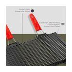 Metal Döküm Mangal Izgarası, Çift Silikon Kulplu, 40 x 25 x 0.7 cm - 1 Adet