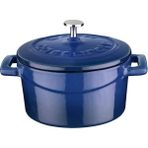 Metal Döküm Mini Tencere, Trendy, 10 Cm, 0.35 L Hacim, Mavi