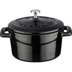 Metal Döküm Mini Tencere, Trendy, 10 Cm, 0.35 L Hacim, Siyah