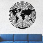 Metal Dünya Haritası Duvar Sanatı Daireler Metal Duvar Sanatı 3D Duvar Silueti Metal Duvar Dekoru Ev Ofis Oturma Odası Dekoru (43 inç G x 43 inç Y / 109x109 cm)