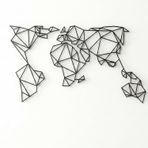 Metal Dünya Haritası Duvar Sanatı - Geometrik Dünya Haritası, Metal Duvar Dekoru Ev Ofis Dekorasyonu Yatak Odası Oturma Odası Dekoru (119 x 69 cm)