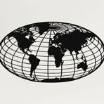 Metal Dünya Haritası Küre Metal Duvar Sanatı 3D Duvar Silueti Metal Duvar Dekoru Ev Dekorasyonu Metal Tabela Dünya Haritası Duvar Sanatı (30" G x 16" Y / 76x42 cm)