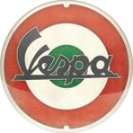 Metal Duvar Panosu Vespa *vespa Motif-Italyan Logo* 35CM/ Nostalgic Art - Standart - Renkli