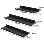 Metal Duvar Rafları, 3'Lü Set, Yüzer Raflar, Endüstriyel Tasarım, Duvar Panoları, Dekorasyon Için, Resim Çerçeveleri, Rafları Takmak Için 6
