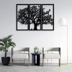 Metal Duvar Sanatı, 3 Panel Hayat Ağacı Dekoru, 3D Metal Duvar Dekoru Ev Ofis Yatak Odası Oturma Odası Dış Mekan Dekorasyonu için Benzersiz Duvar Askıları (41" G x 29" Y / 105x74 cm)