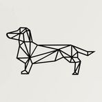 Metal Duvar Sanatı - Dachshund Köpek - 3D Duvar Silueti Metal Duvar Dekoru Ev Ofis Dekorasyonu Yatak Odası Oturma Odası Dekor Heykel (18" G x 9" Y/46x23cm)