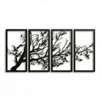 Metal Duvar Sanatı, Hayat Ağacı 4 Panel, Ağaç Duvar Dekoru, Oturma Odası Dekoru, Ev İç Dekorasyonu, Yeni Eve Taşınma Hediyesi, 4 Parça Duvar Askısı (47" G x 24" Y / 120x60 cm)