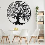 Metal Duvar Sanatı Hayat Ağacı Metal Duvar Dekorasyonu Heykel Yatak Odası Oturma Odası Mutfak için (81,28 x 81,28 cm)
