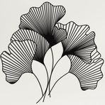 Metal Duvar Sanatı, Metal Çiçek Duvar Sanatı, Geometrik Sanat, Ginkgo Biloba Yaprağı, Çiçek Tabelası, Metal Duvar Dekoru, İç Dekorasyon, Doğa Sanatı (43" G x 42" Y / 110x107cm)