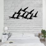 Metal Duvar Sanatı, Metal Kaz Dekoru, Metal Kuşlar Duvar Sanatı, Metal Duvar Dekoru, Yeni Eve Taşınma Hediyesi, İç Dekorasyon (118x53 cm/47" G x 21" Y)