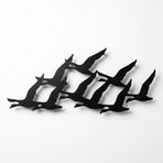 Metal Duvar Sanatı, Metal Kaz Dekoru, Metal Kuşlar Duvar Sanatı, Metal Duvar Dekoru, Yeni Eve Taşınma Hediyesi, İç Dekorasyon (75x33cm/30"G x 13" Y)