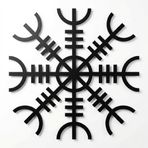 Metal Duvar Sanatı, Metal Viking Dekoru, İskandinav Mitolojisi Vegvisir Rünleri ve Sembolleri, Metal Duvar Dekoru, İskandinav, Ev Dekoru, İç Dekorasyon (28" G x 28" Y / 72x72 cm)