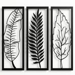 Metal Duvar Sanatı, Metal Yaprak Sanatı, Metal Duvar Dekoru, Metal Yaprak Duvar Sanatı 3 Panel, Ev Oturma Odası Dekorasyonu (25" G x 20" Y / 64x50cm)