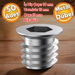 Metal Duz Disli Dubel Ahsap Dubeli M10 13X15 Dis Cinko Mobilya Baglanti Unite Birlestirme (50 Adet)